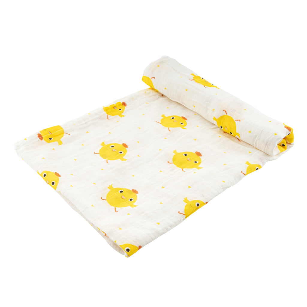 LuvlyMama Little Duckling 100% cotton Muslin Swaddle – 110 × 120 cm