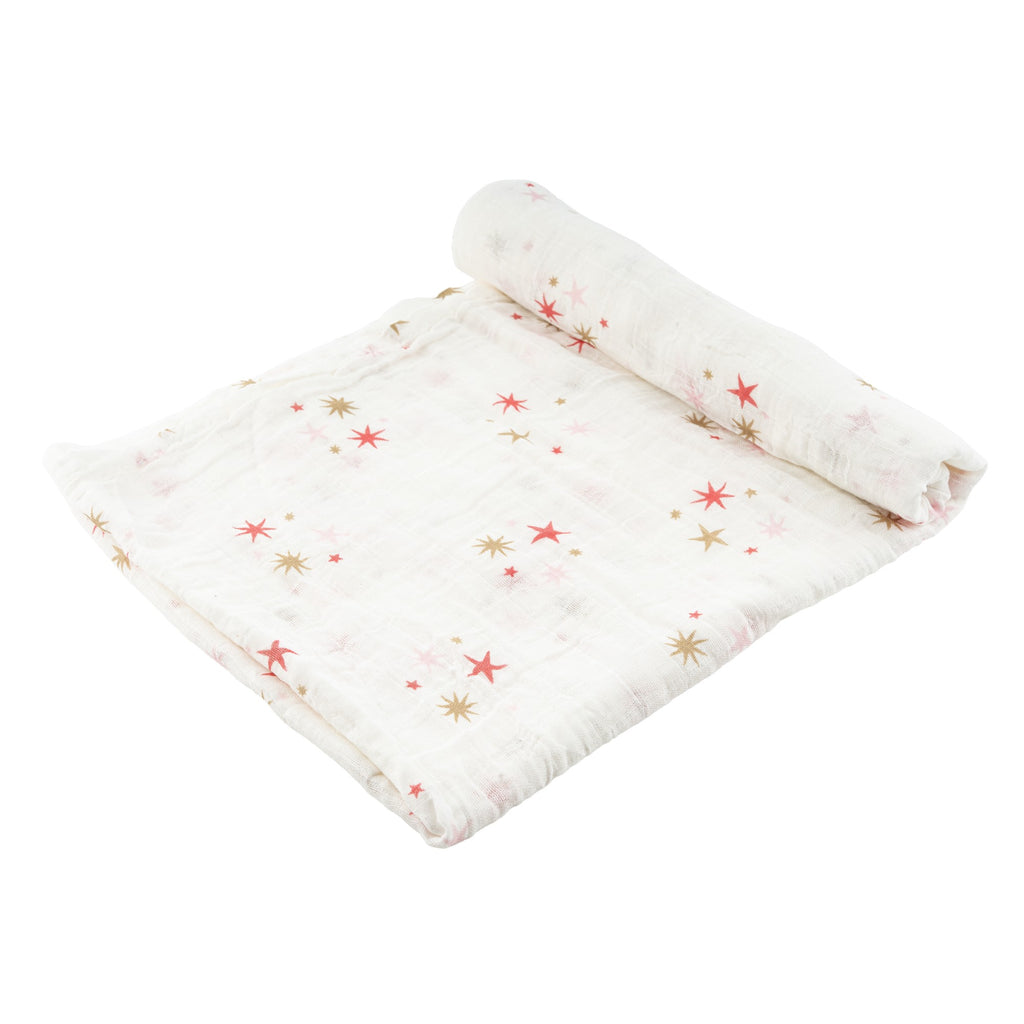 LuvlyMama Twinkle Star 100% cotton Muslin Swaddle – 110 × 120 cm
