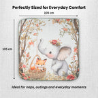 Forest Companion | 6 Layer Muslin Baby Blanket (100% Cotton) | 105 × 105 cm