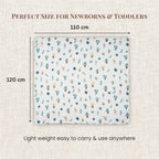 Luvlymama Botanica 100% Cotton Muslin Swaddle – 110 × 120 cm