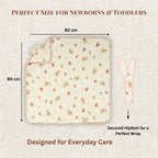 Berry Bear | 4-Layer Baby Hooded Towel (100% Cotton) | 90 × 90 cm